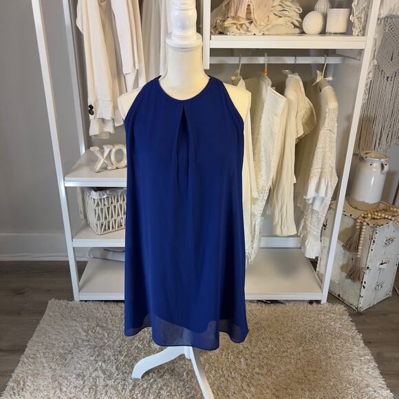 By & By Tops - By & By Women's Size Medium Blue Sleevelss Pleated Front Lined Top #2977